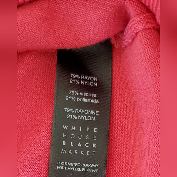 White House Black Market Coral 3/4 Sleeve Snap Closure Cropped Cardigan Size M - Picture 3 of 6